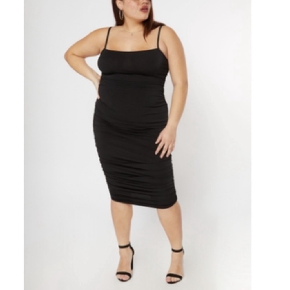 Plus Size Ruched Midi Dress - Picture 1 of 1
